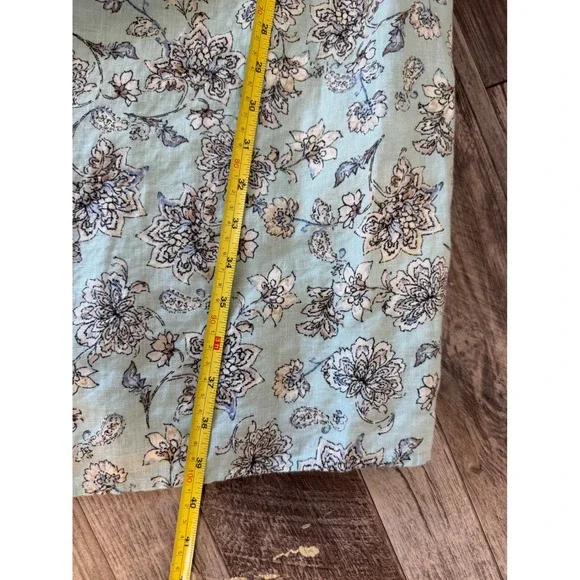 J Jill Love Linen Floral Print Button Front V Neck Midi Dress‎ Women 3X - Picture 6 of 7